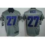 Nike Baltimore Ravens #27 Ray Rice Gray Shadow Elite Jersey