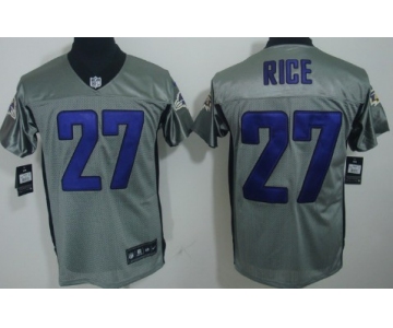 Nike Baltimore Ravens #27 Ray Rice Gray Shadow Elite Jersey