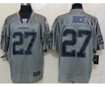 Nike Baltimore Ravens #27 Ray Rice Lights Out Gray Elite Jersey