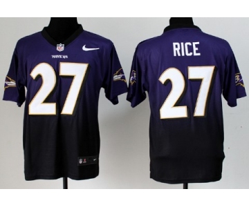 Nike Baltimore Ravens #27 Ray Rice Purple/Black Fadeaway Elite Jersey