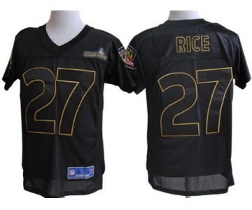 Nike Baltimore Ravens #27 Ray Rice Super Bowl XLVII Champions Black Elite Jersey