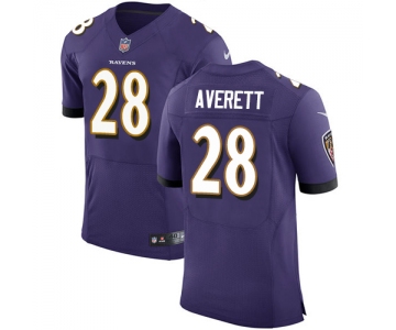 Nike Baltimore Ravens #28 Anthony Averett Purple Team Color Men's Stitched NFL Vapor Untouchable Elite Jersey