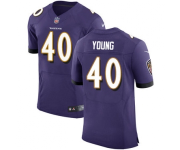 Nike Baltimore Ravens #40 Kenny Young Purple Team Color Men's Stitched NFL Vapor Untouchable Elite Jersey