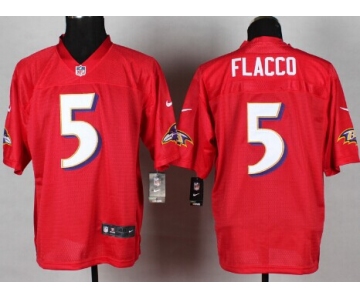 Nike Baltimore Ravens #5 Joe Flacco 2014 QB Red Elite Jersey