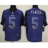 Nike Baltimore Ravens #5 Joe Flacco Drift Fashion Purple Elite Jersey