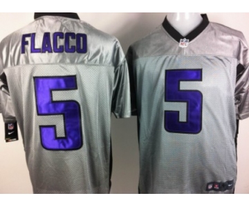 Nike Baltimore Ravens #5 Joe Flacco Gray Shadow Elite Jersey