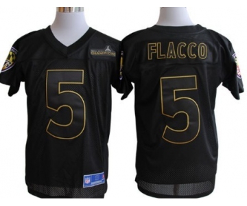 Nike Baltimore Ravens #5 Joe Flacco Super Bowl XLVII Champions Black Elite Jersey