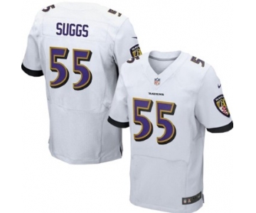 Nike Baltimore Ravens #55 Terrell Suggs 2013 White Elite Jersey