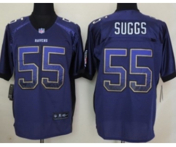 Nike Baltimore Ravens #55 Terrell Suggs Drift Fashion Purple Elite Jersey