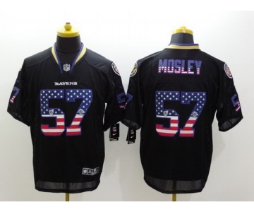 Nike Baltimore Ravens #57 C.J. Mosley 2014 USA Flag Fashion Black Elite Jersey