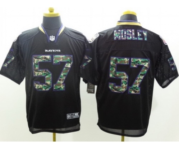 Nike Baltimore Ravens #57 C.J. Mosley Black With Camo Elite Jersey