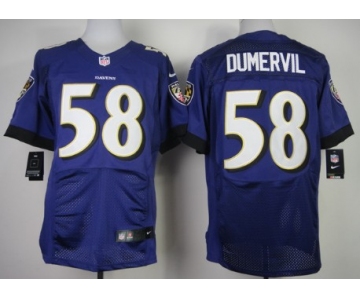 Nike Baltimore Ravens #58 Elvis Dumervil 2013 Purple Elite Jersey