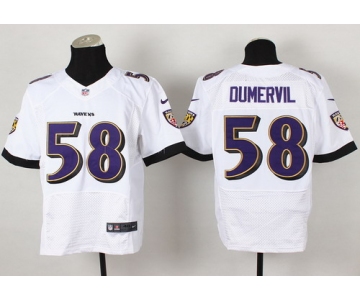 Nike Baltimore Ravens #58 Elvis Dumervil 2013 White Elite Jersey