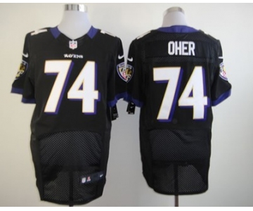 Nike Baltimore Ravens #74 Michael Oher Black Elite Jersey