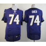 Nike Baltimore Ravens #74 Michael Oher Purple Elite Jersey