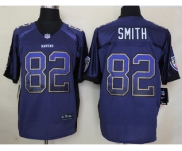 Nike Baltimore Ravens #82 Torrey Smith Drift Fashion Purple Elite Jersey