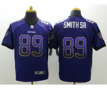 Nike Baltimore Ravens #89 Steve Smith Sr Drift Fashion Purple Elite Jersey