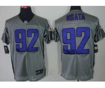 Nike Baltimore Ravens #92 Haloti Ngata Gray Shadow Elite Jersey