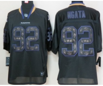 Nike Baltimore Ravens #92 Haloti Ngata Lights Out Black Ornamented Elite Jersey