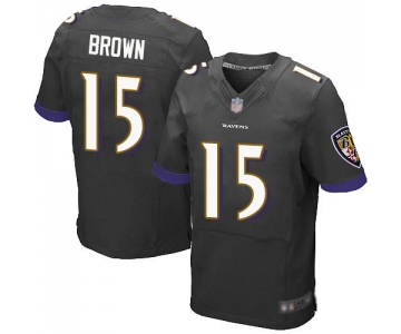 Ravens #15 Marquise Brown Black Alternate Men's Stitched Football New Elite Jersey