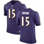 Ravens #15 Marquise Brown Purple Team Color Men's Stitched Football Vapor Untouchable Elite Jersey