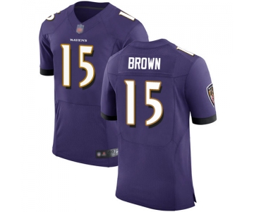 Ravens #15 Marquise Brown Purple Team Color Men's Stitched Football Vapor Untouchable Elite Jersey