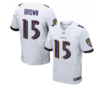 Ravens #15 Marquise Brown White Men's Stitched Football New Elite Jersey