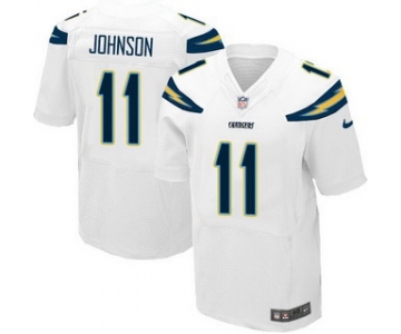 Men's San Diego Chargers #11 Stevie Johnson White Road NFL Nike Elite Jersey