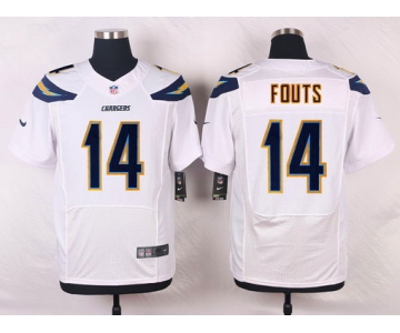 Men's San Diego Chargers #14 Dan Fouts White Road NFL Nike Elite Jersey