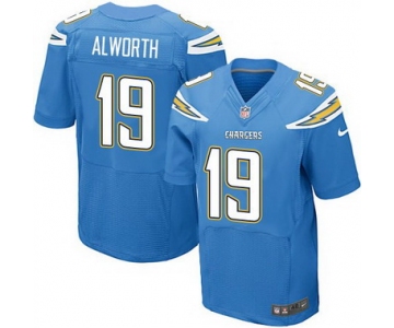 Men's San Diego Chargers #19 Lance Alworth Light Blue Alternate NFL Nike Elite Jersey