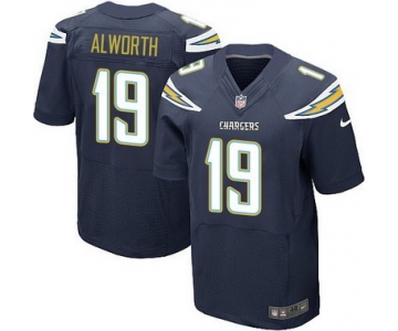 Men's San Diego Chargers #19 Lance Alworth Navy Blue Team Color NFL Nike Elite Jersey