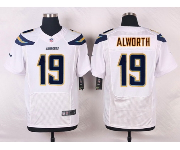 Men's San Diego Chargers #19 Lance Alworth White Road NFL Nike Elite Jersey