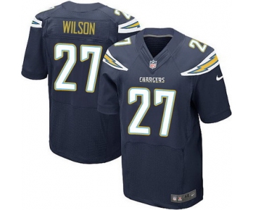 Men's San Diego Chargers #27 Jimmy Wilson Navy Blue Team Color NFL Nike Elite Jersey