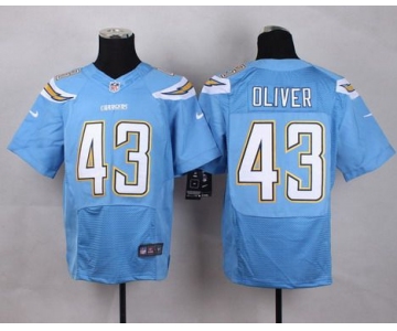 Men's San Diego Chargers #43 Branden Oliver 2013 Nike Light Blue Elite Jersey