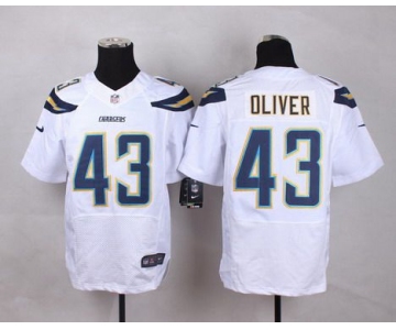 Men's San Diego Chargers #43 Branden Oliver 2013 Nike White Elite Jersey