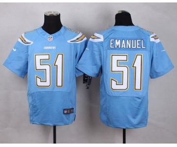 Men's San Diego Chargers #51 Kyle Emanuel 2013 Nike Light Blue Elite Jersey