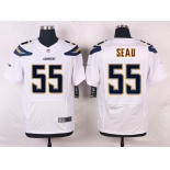 Men's San Diego Chargers #55 Junior Seau White Road NFL Nike Elite Jersey