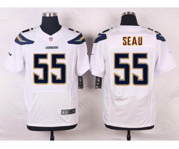 Men's San Diego Chargers #55 Junior Seau White Road NFL Nike Elite Jersey