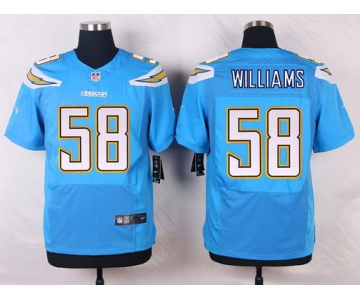 Men's San Diego Chargers #58 Tourek Williams Light Blue Alternate NFL Nike Elite Jersey