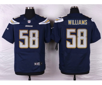 Men's San Diego Chargers #58 Tourek Williams Navy Blue Team Color NFL Nike Elite Jersey