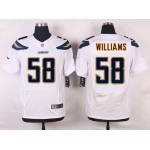 Men's San Diego Chargers #58 Tourek Williams White Road NFL Nike Elite Jersey