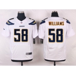 Men's San Diego Chargers #58 Tourek Williams White Road NFL Nike Elite Jersey