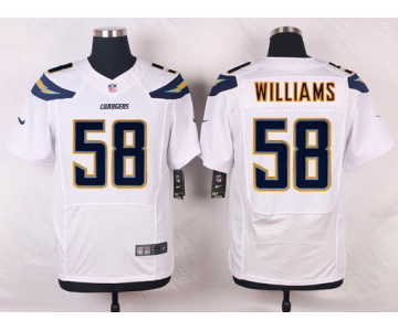 Men's San Diego Chargers #58 Tourek Williams White Road NFL Nike Elite Jersey