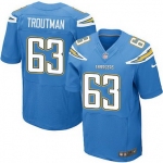 Men's San Diego Chargers #63 Johnnie Troutman Light Blue Alternate NFL Nike Elite Jersey