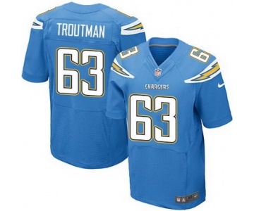 Men's San Diego Chargers #63 Johnnie Troutman Light Blue Alternate NFL Nike Elite Jersey