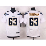 Men's San Diego Chargers #63 Johnnie Troutman White Road NFL Nike Elite Jersey
