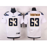 Men's San Diego Chargers #63 Johnnie Troutman White Road NFL Nike Elite Jersey