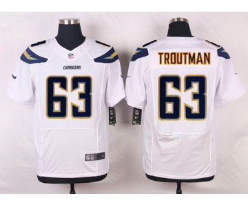 Men's San Diego Chargers #63 Johnnie Troutman White Road NFL Nike Elite Jersey