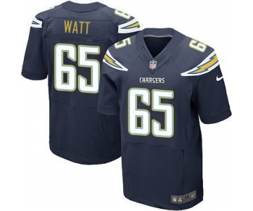 Men's San Diego Chargers #65 Chris Watt Navy Blue Team Color NFL Nike Elite Jersey