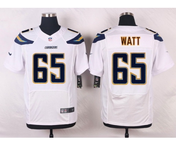 Men's San Diego Chargers #65 Chris Watt White Road NFL Nike Elite Jersey